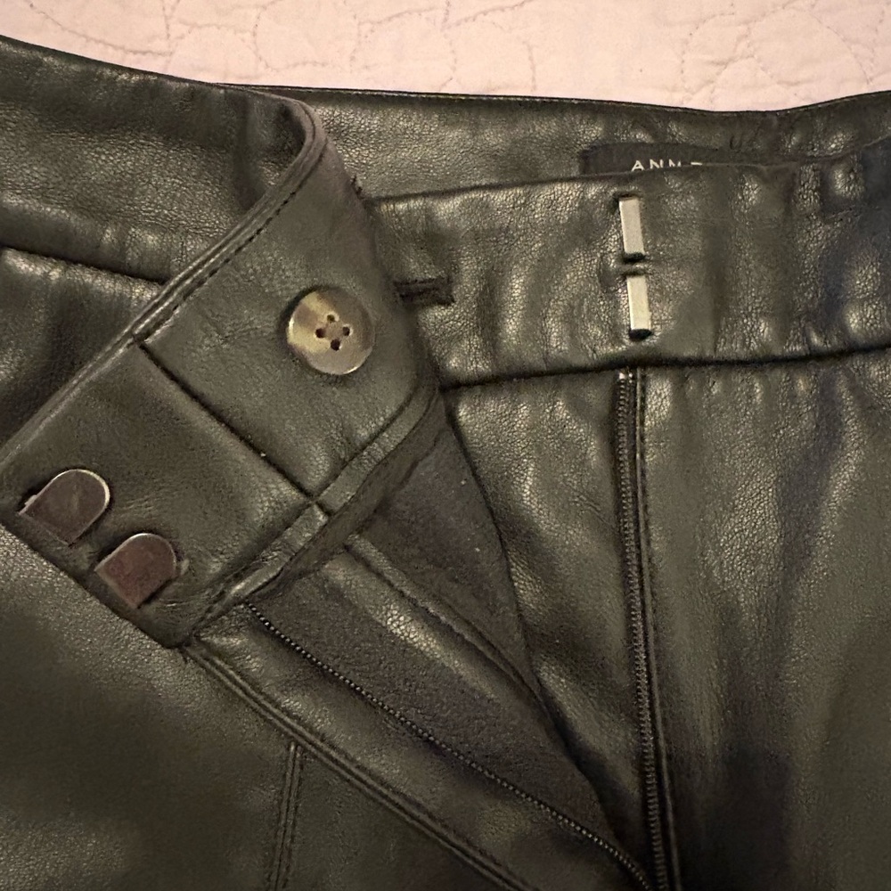 Ann Taylor Black Leatherette Trousers - Picture 4 of 7